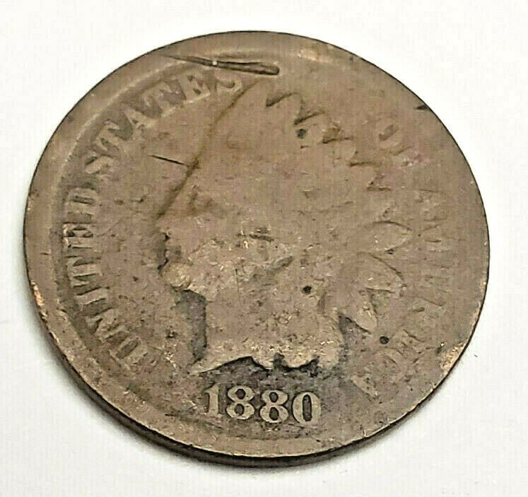 1880 P Indian Head Cent Penny  CULL   **FREE SHIPPING**