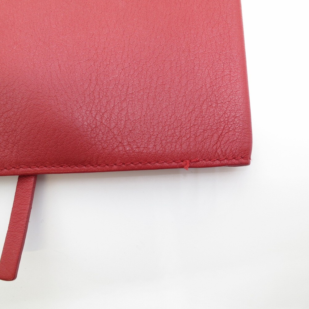 Authentic LOEWE Book Protector Red Leather #B03462S