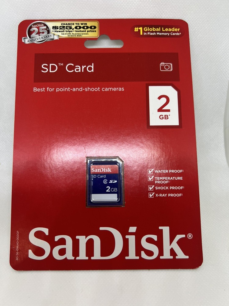 NEW SanDisk 2GB Class 2 SD Camera Memory Card