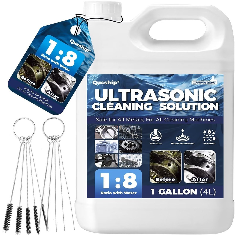 Qucship Makes 9 Gallons Concentrated Ultrasonic Cleaner Solution - Safe for A...