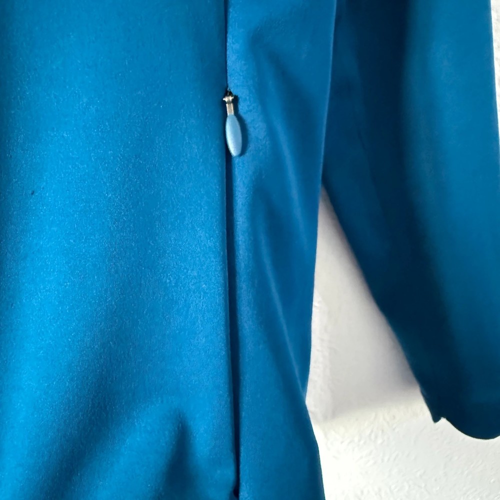 Adidas Running Jacket Full Zip Teal Blue Long Sleeve Size Medium