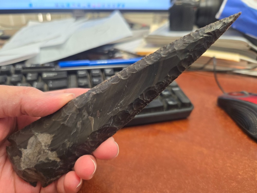 AGATE STONE SPEARHEAD ARROWHEAD POINT MEDIEVAL 7" - 7 1/2"
