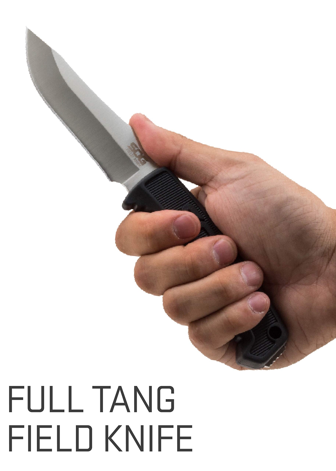 SOG Survival Knife with Sheath - Field Knife Fixed Blade Knives 4 Inch Tactical