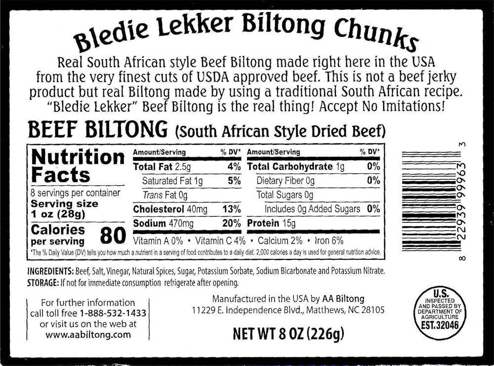 Biltong Chunks 8Oz