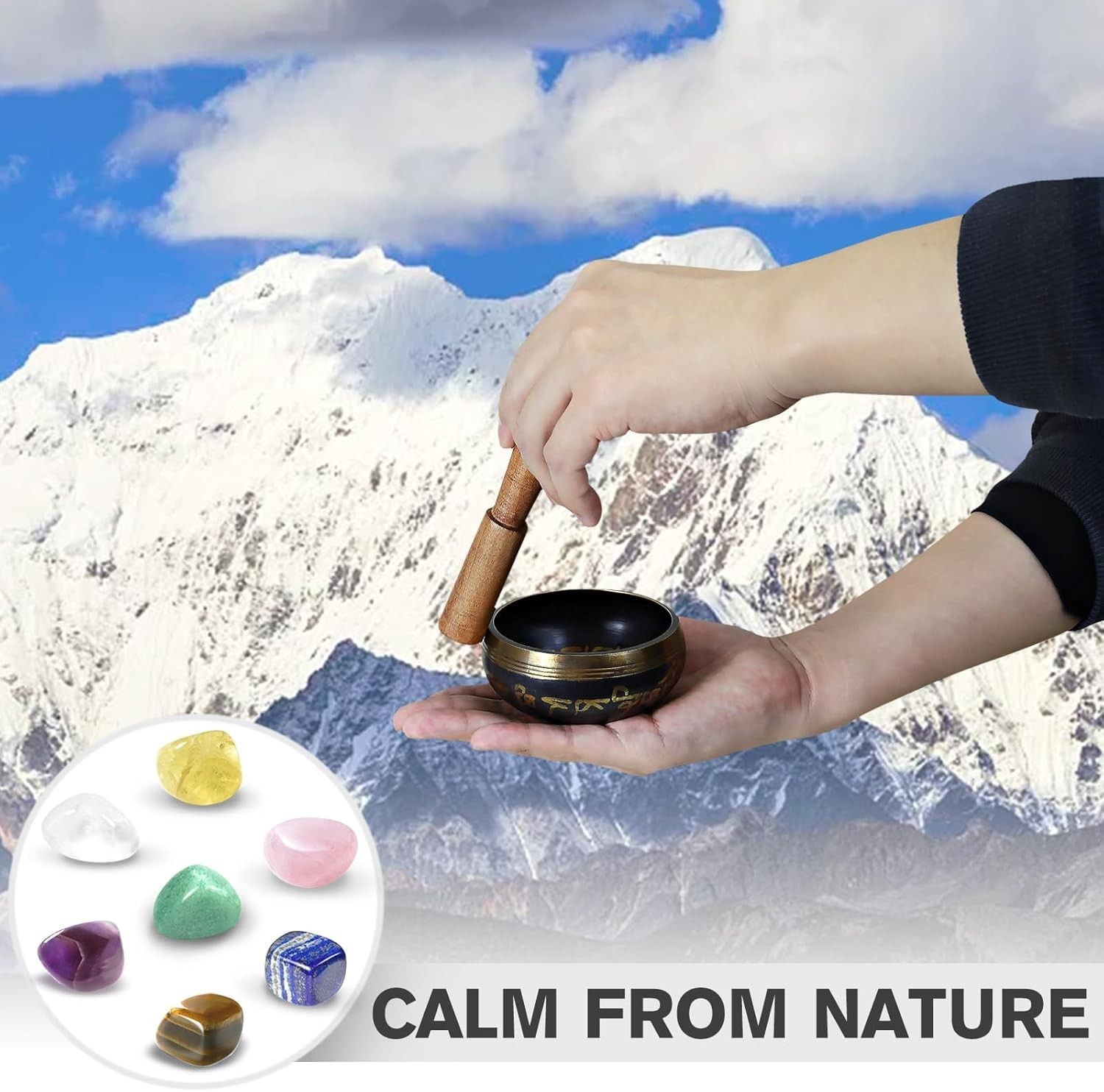 Tibetan Singing Bowl Set (16Pcs) - Pure Sound - 3.5 inch Brass Material