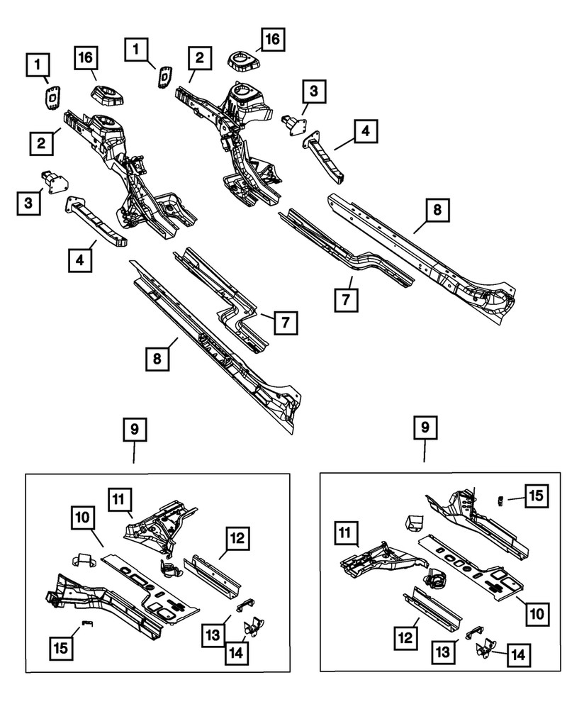 Genuine Mopar Lower Load Beam Extension Right 68187810AB