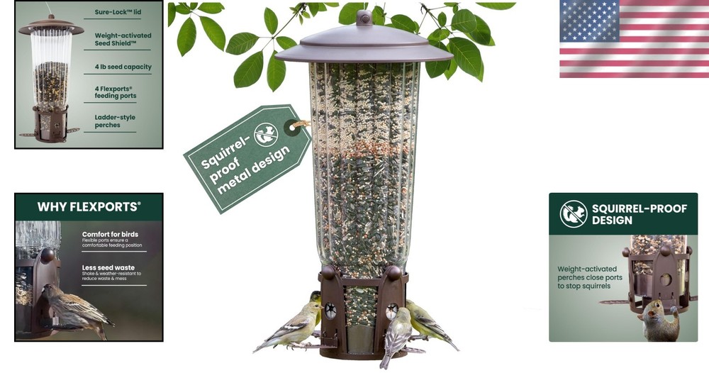 Shake-Resistant Bird Feeder with Weight-Activated Perches