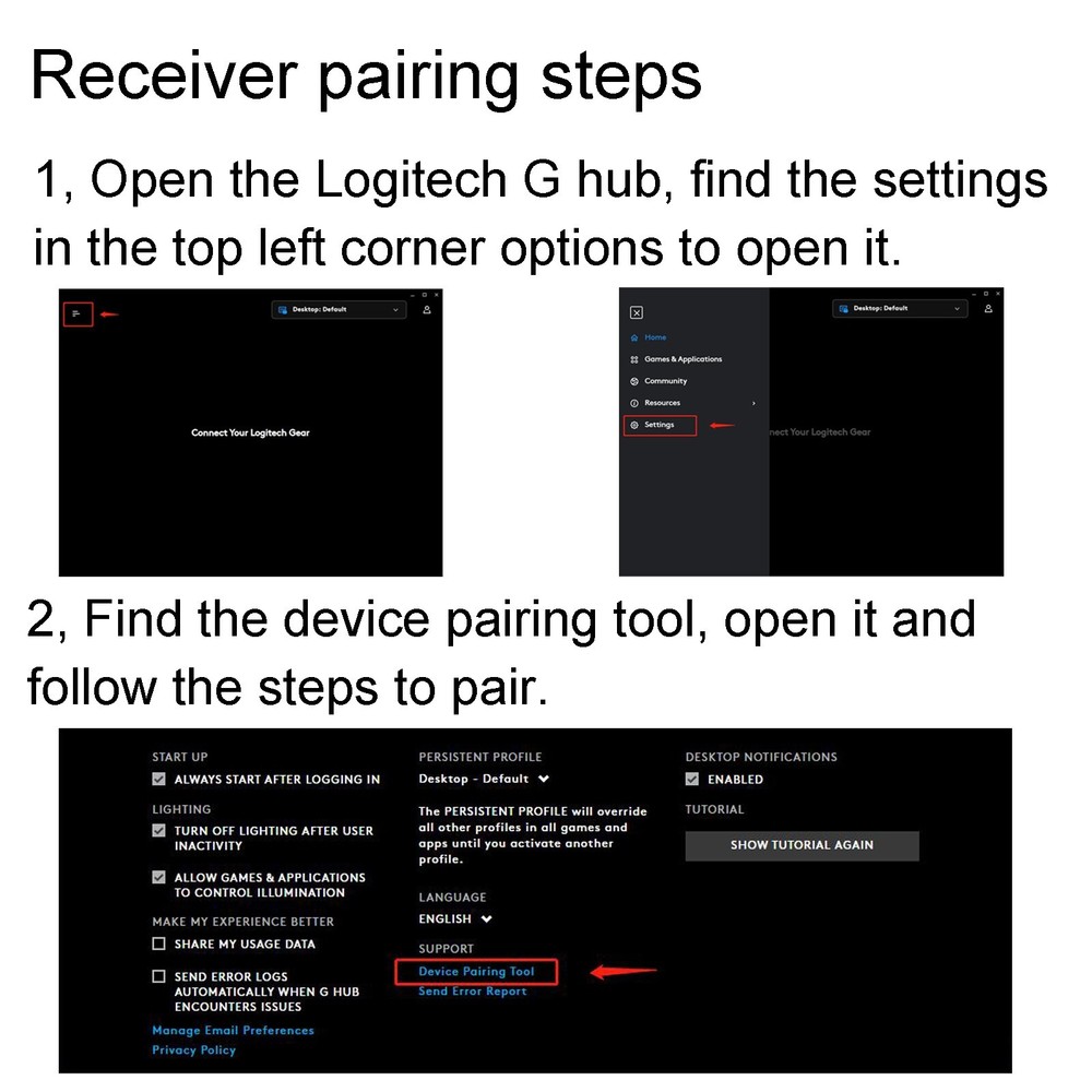 USB Dongle Mouse Receiver Adapter for Logitech G304 / G305 Wireless Mouse