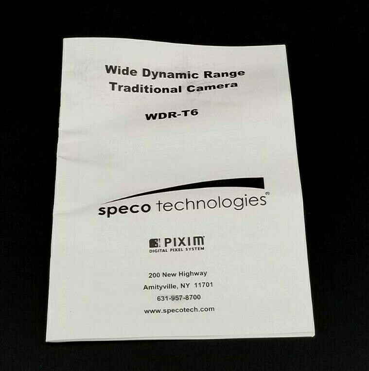 Speco Technologies, WDR-T6 Wide Dynamic Range Color Camera, 1/3" Pixim Sensor