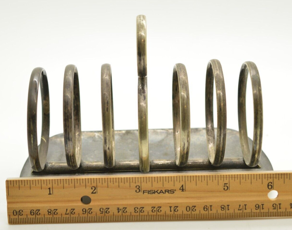 Victorian Robert Pringle Silver Plated Footed Toast Letter Rack Slots Ball Feet