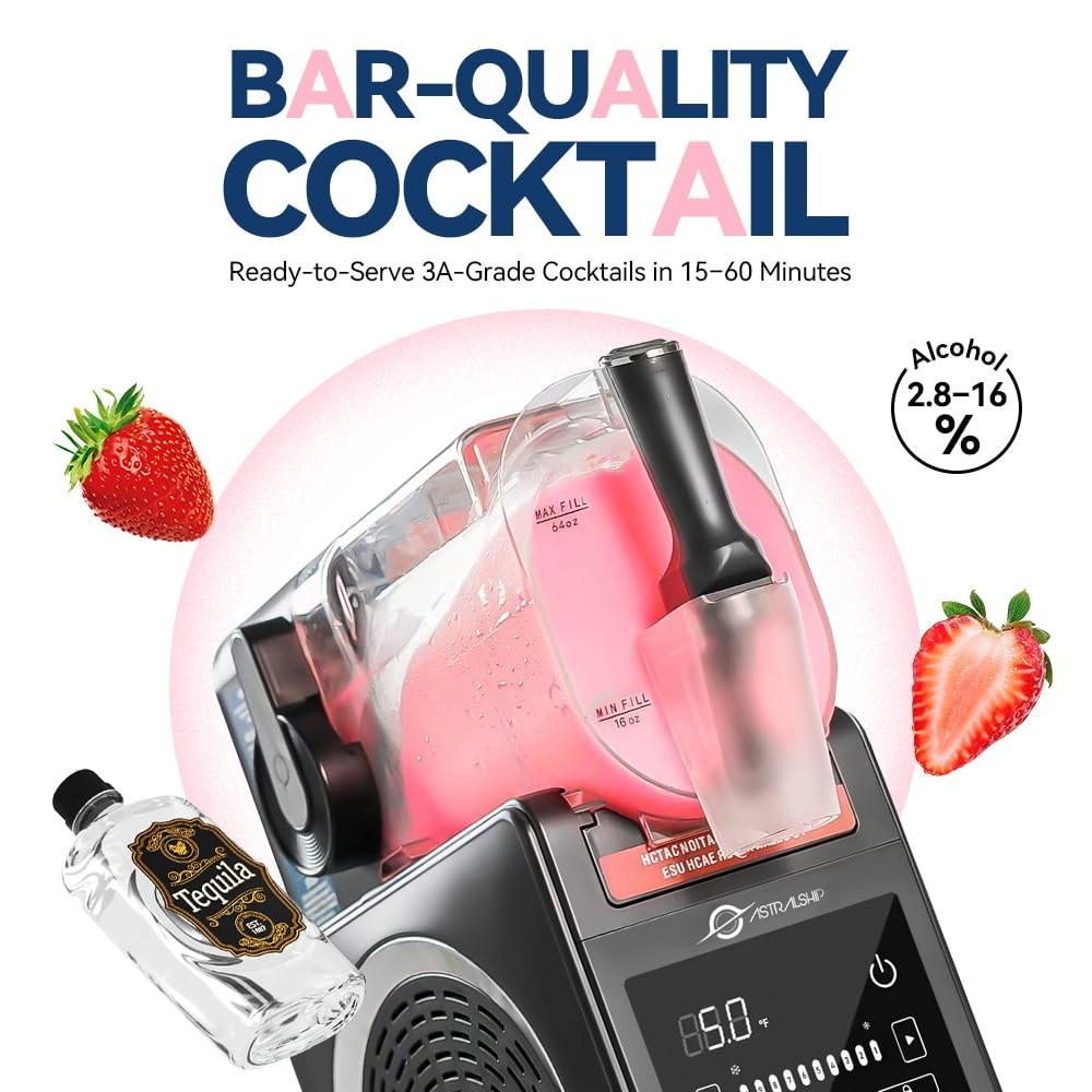 85oz Frozen Drink Maker with 6 Preset Programs, Smart Temp Control, Rinse, Lo...