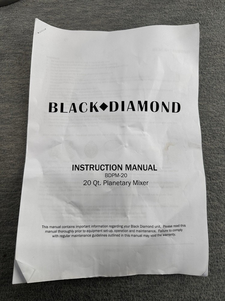 ADCRAFT - Black DiamondBDPM-20 Dough Hook & Flat Beater C5