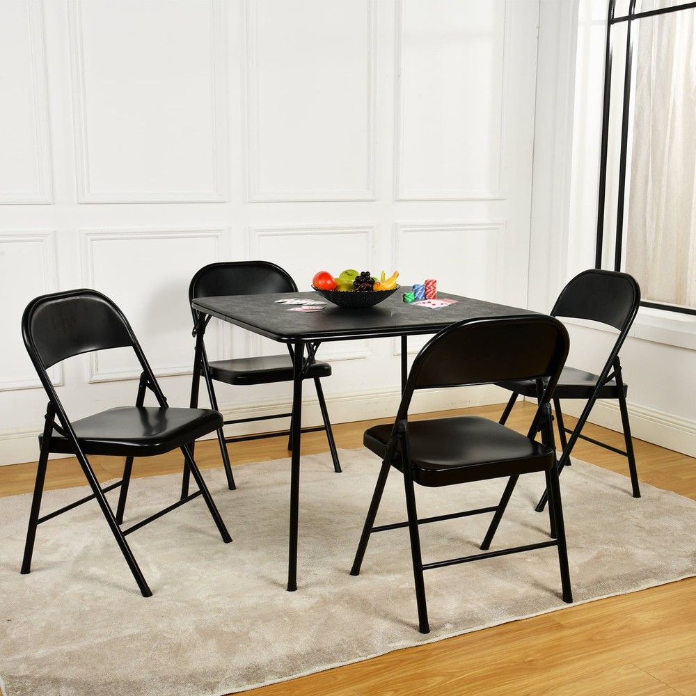 34" Folding Card Table, Portable Table for Dining, Camping, or Game Night