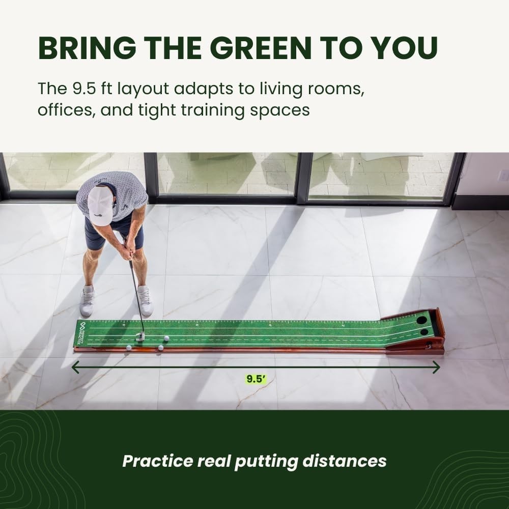 Foldable Golf Putting Mat – Realistic Turf & Alignment Guides Included