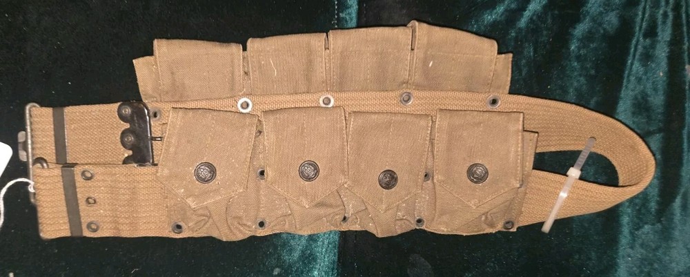 Original WWI New York State Ammunition Cartridge Belt Eagle Snap Style