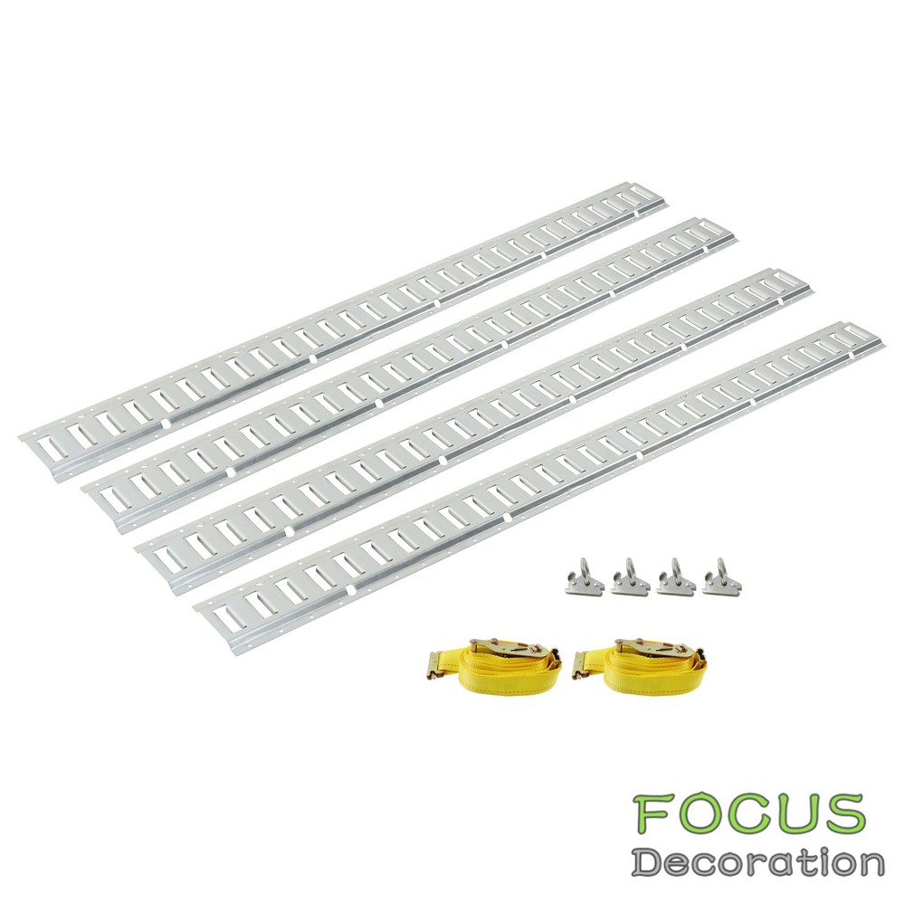 12PCS E Track Tie-Down Rail Kit Trucks Vans Garages Trailer Tie Down System New