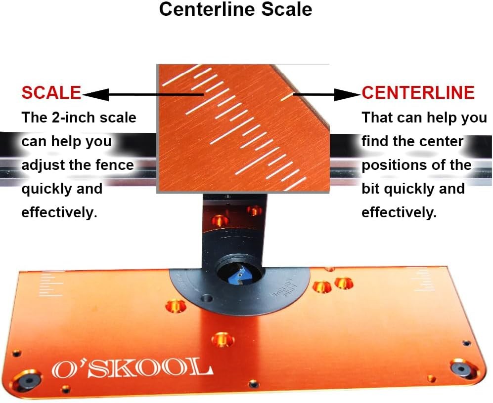 O'SKOOL Precision Aluminum Router Table Insert Plate, Router Templates With Pre-