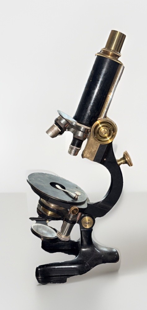 Antique H.J. Nlemert Berlin Compound Microscope Set, Case, Othmer Object & Slide