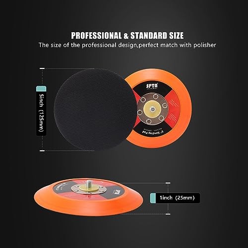 5"(125mm) Backing Pad Hook and Loop Backing Plate 5/16"-24 Thread 5" (125mm)