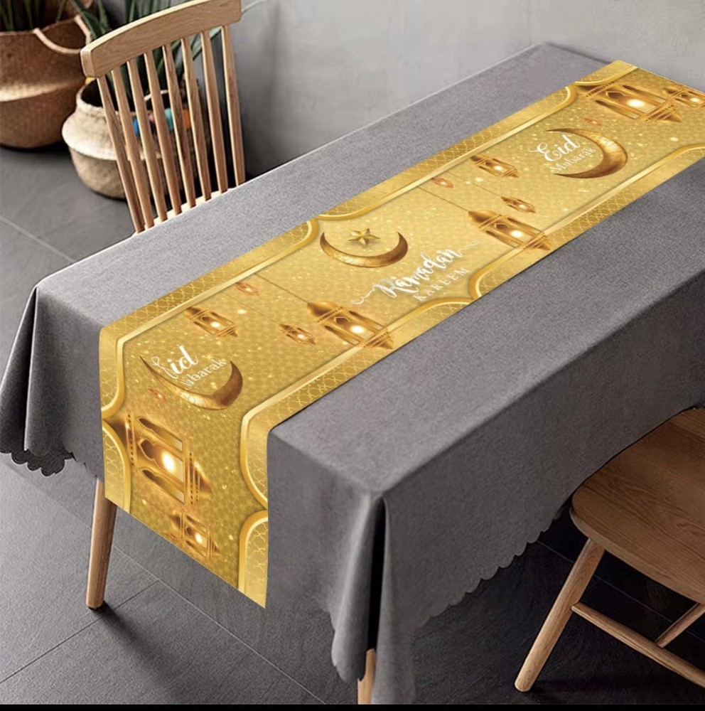 Ramadan Islamic Festival Banner Rectangle Table Runner 100% Polyester Digital