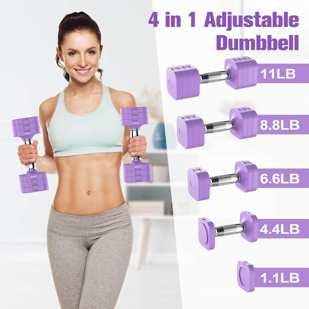 Luxury 22LBS Adjustable Dumbbells - Space-Saving Full Body Workout Solution