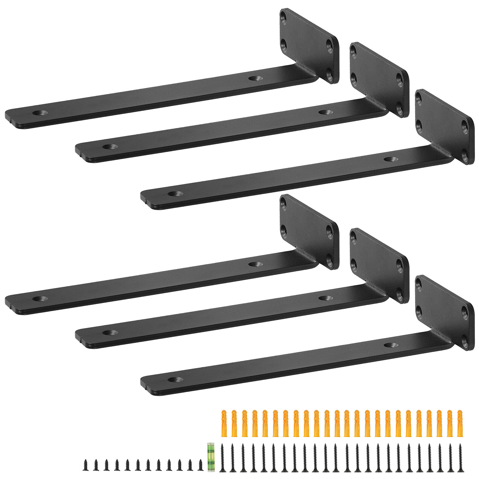 VEVOR 6 Pcs Shelf Bracket 10 inch Heavy Duty Floating Shelf Brackets
