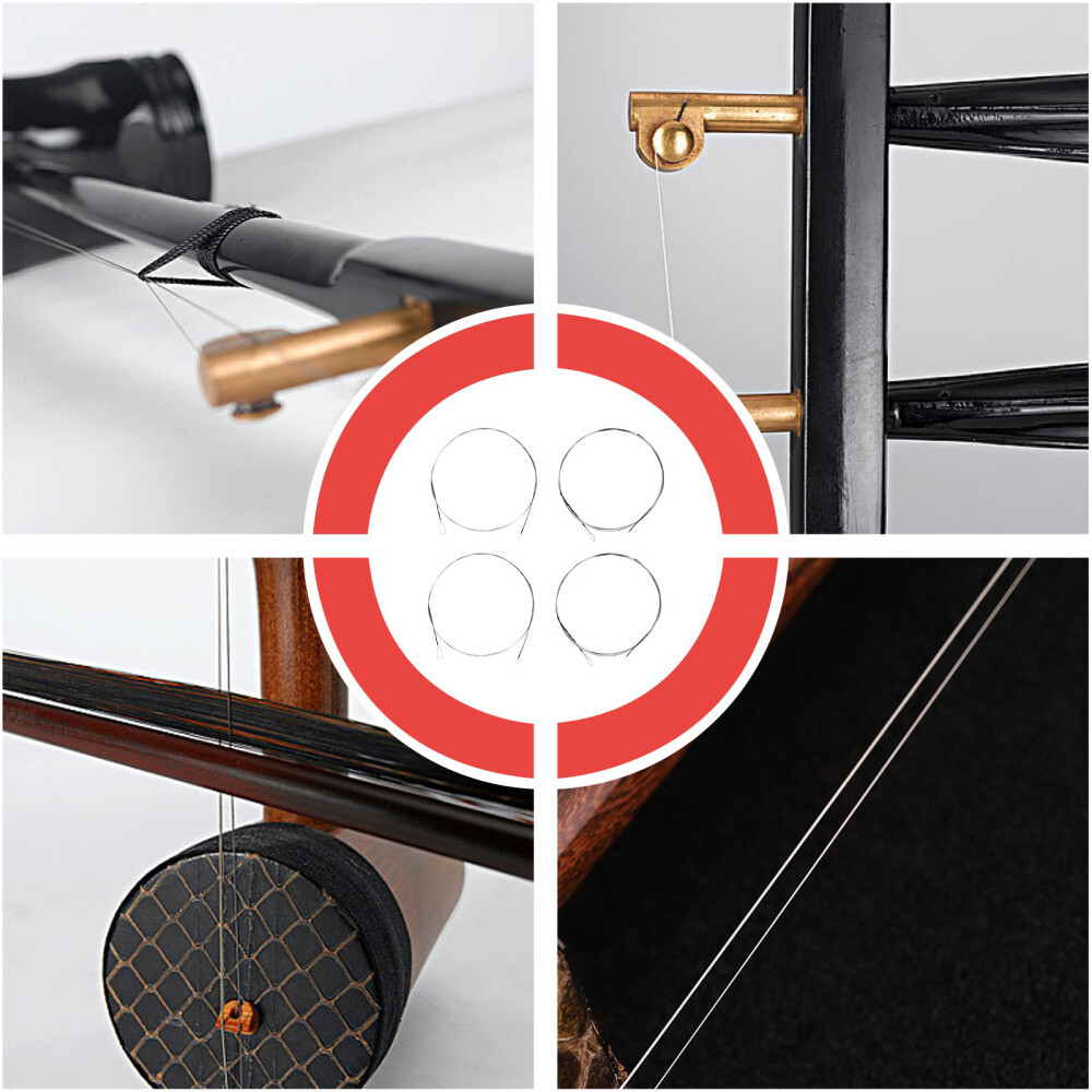 4Erhu Parts pcs Erhu String Replacement Ukulele String Chinese