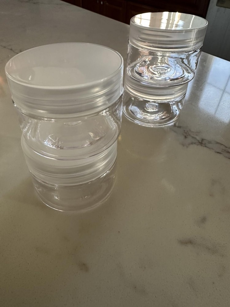 4 Pack 30ml Travel Cream Jars Leakproof Refillable Empty Containers with Labels