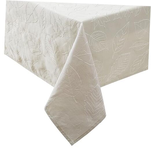 Laura Ashley Tablecloth Raised Woven 102" x 60" (Rectangular) Maple Taupe
