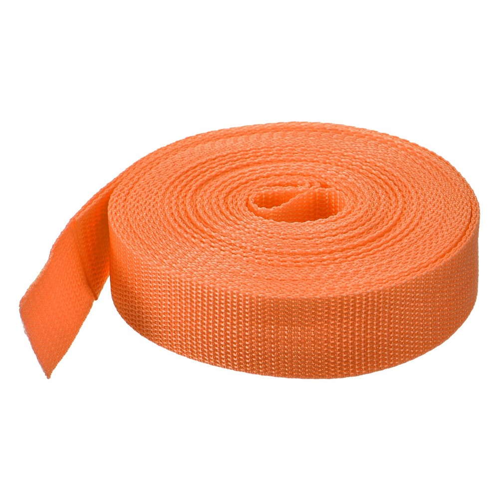 Lightweight Polypropylene Webbing Strap 1 1/4" 10 Yard Backpack Light Orange