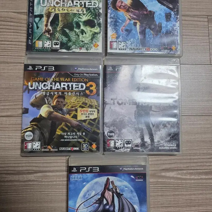 PS3 Uncharted 1,2,3 + Bayonetta + Tomb Raider Bundle Official