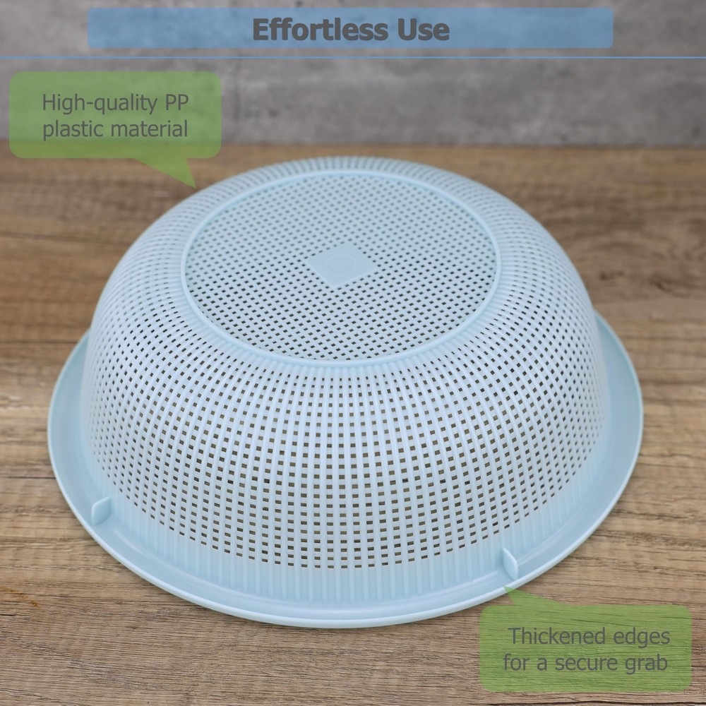 3 Pack Plastic Colander Baskets Mesh Sieve for Rinsing Draining and Drying Ve...