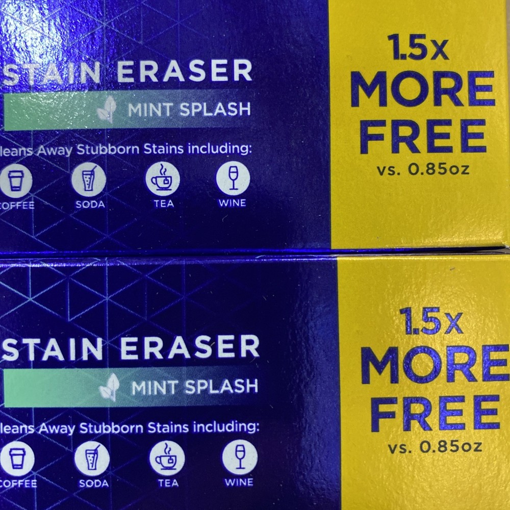 2 Pack - Crest 3D White Stain Eraser Mint Splash Fluoride Toothpaste 2.3oz