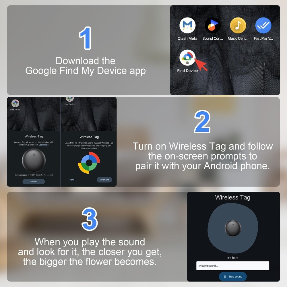 Tracker Tag for Android, Air Tracker Tags-4 Pack Android Tracker Tags Work wi...
