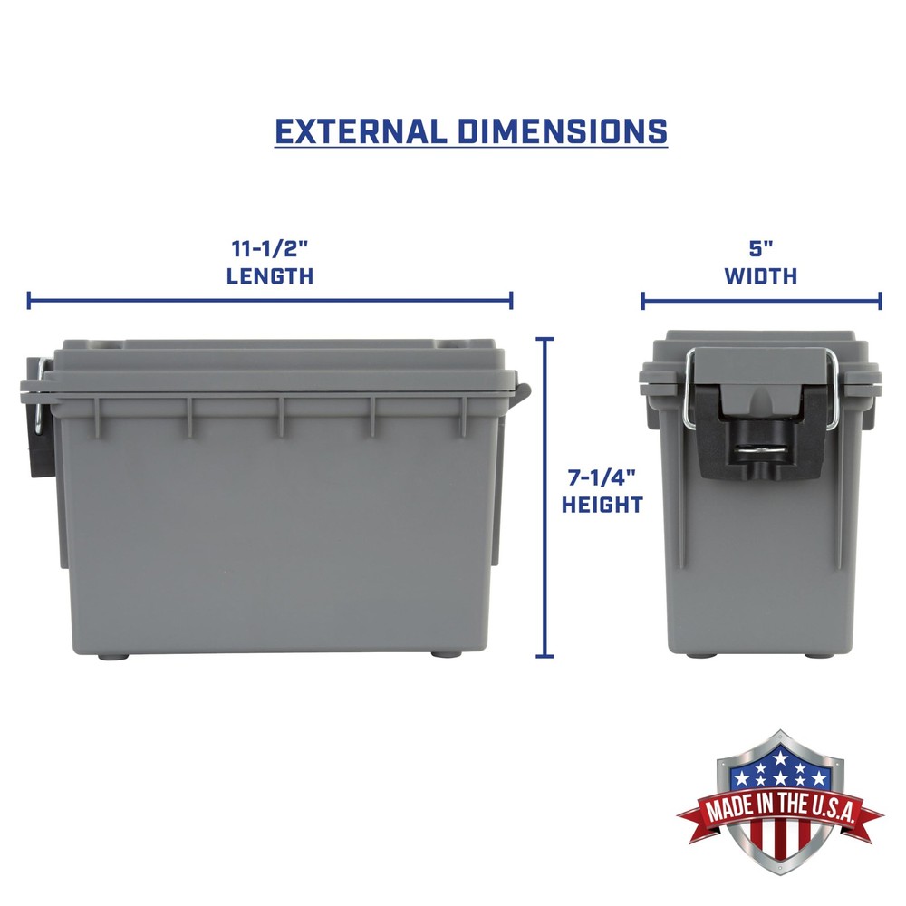 Sheffield 12628 Ammo Storage Box, Stackable .30 Cal Standard Single, Gray
