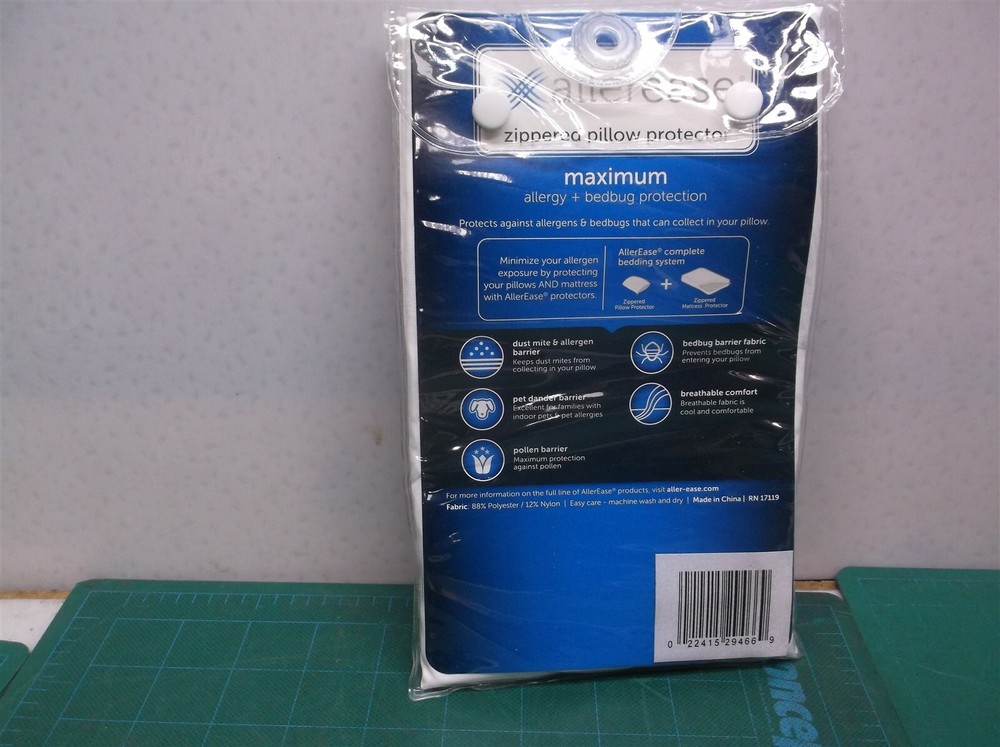Allerease Zippered Pillow Protector 20x28 inches Standard queen