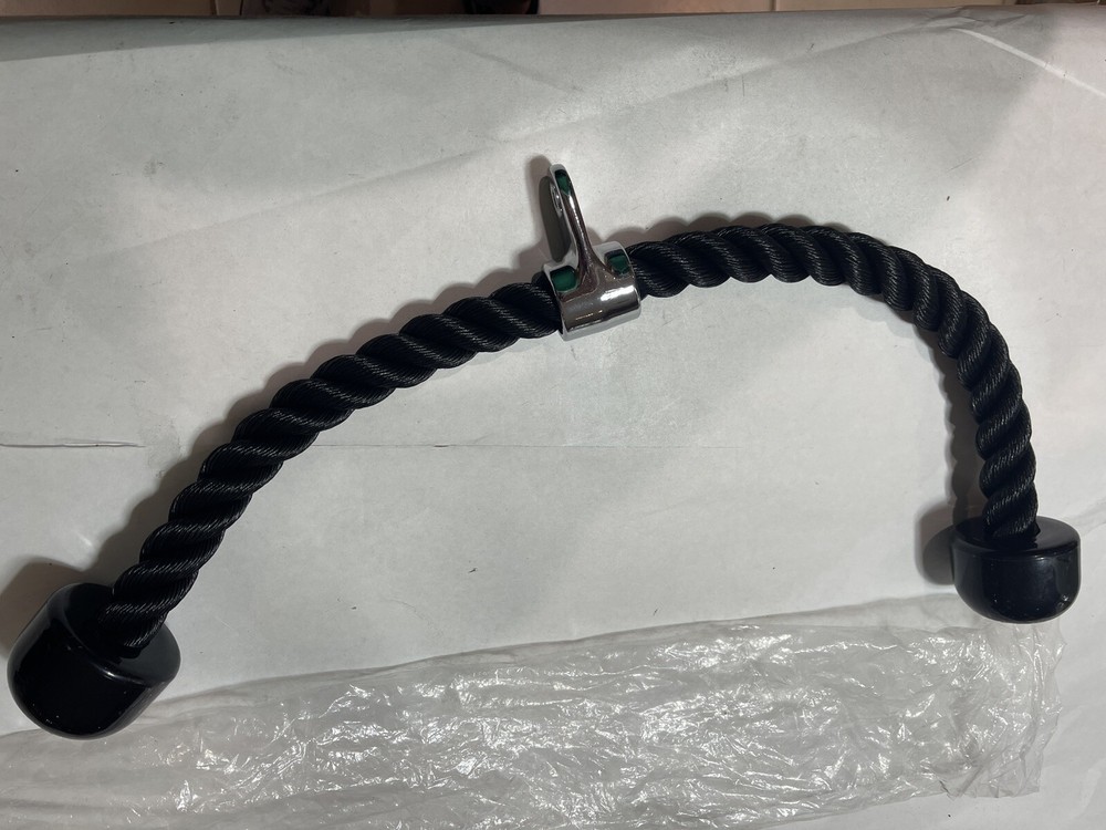 Tricep Rope Attachment Cable Machine Handle Fitness Pulldown Triceps Black