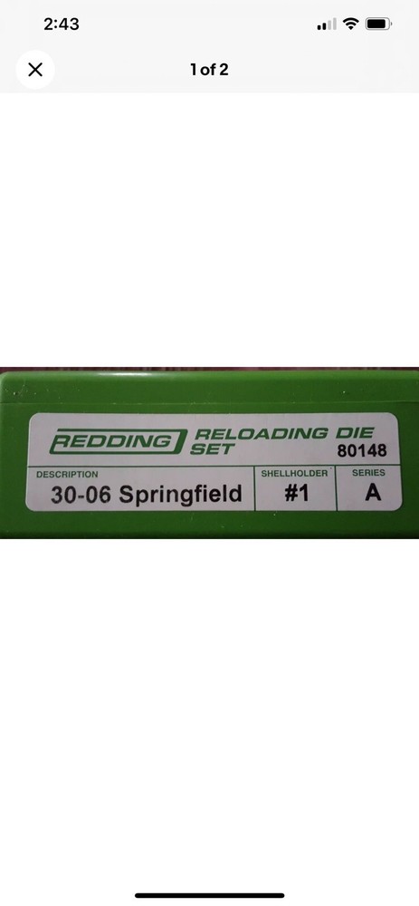 Redding 2 Die Set Includes Seating and Sizing Die for 30-06 Springfield 80148