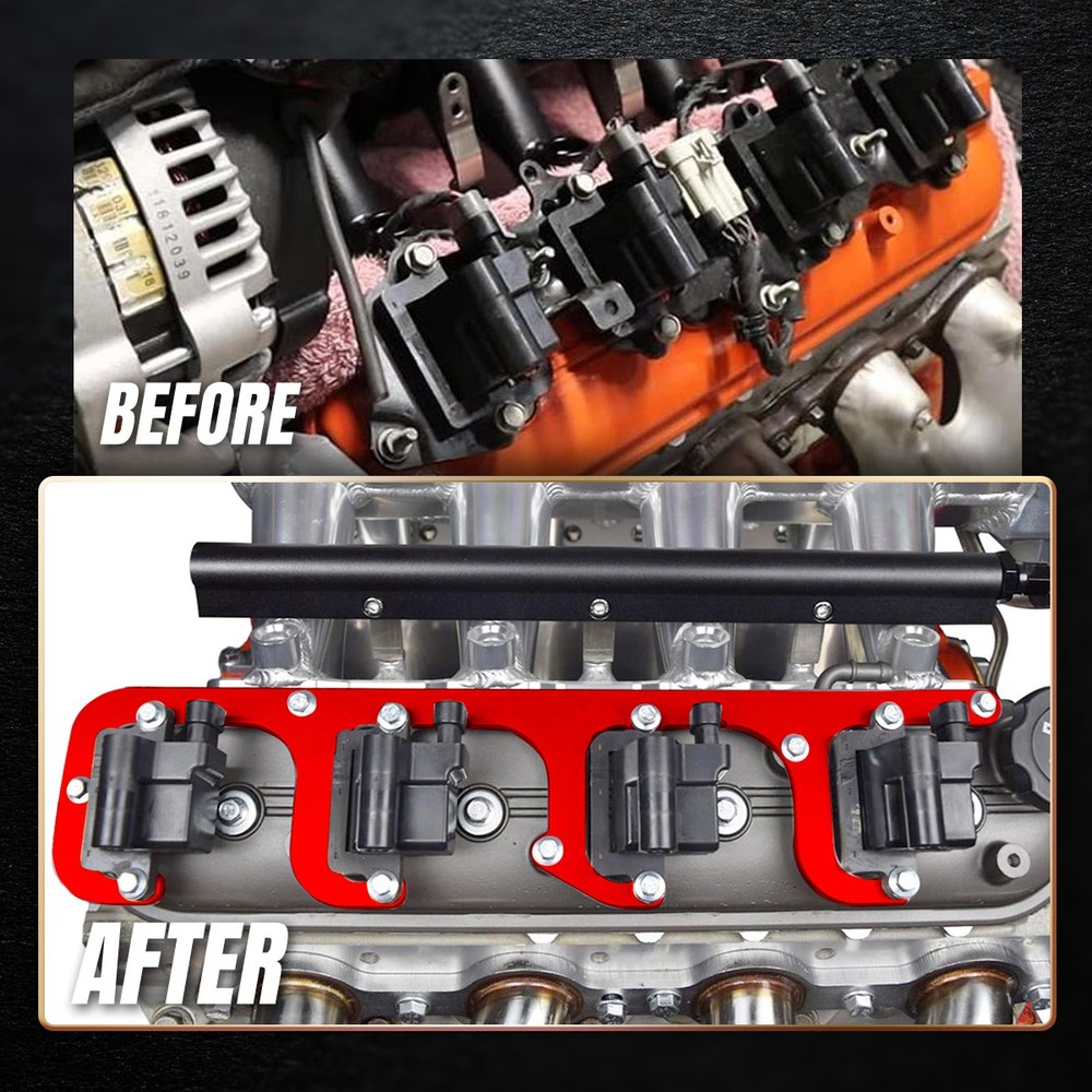 LS D581 Square Coil Brackets Set D514A & D510C Coils Require Spacer Red AS