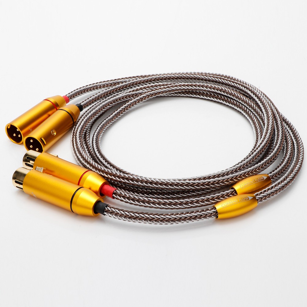 Pair 16 Core OCC Copper Silver Plated Audio Balanced XLR Cable Interconnect Wire