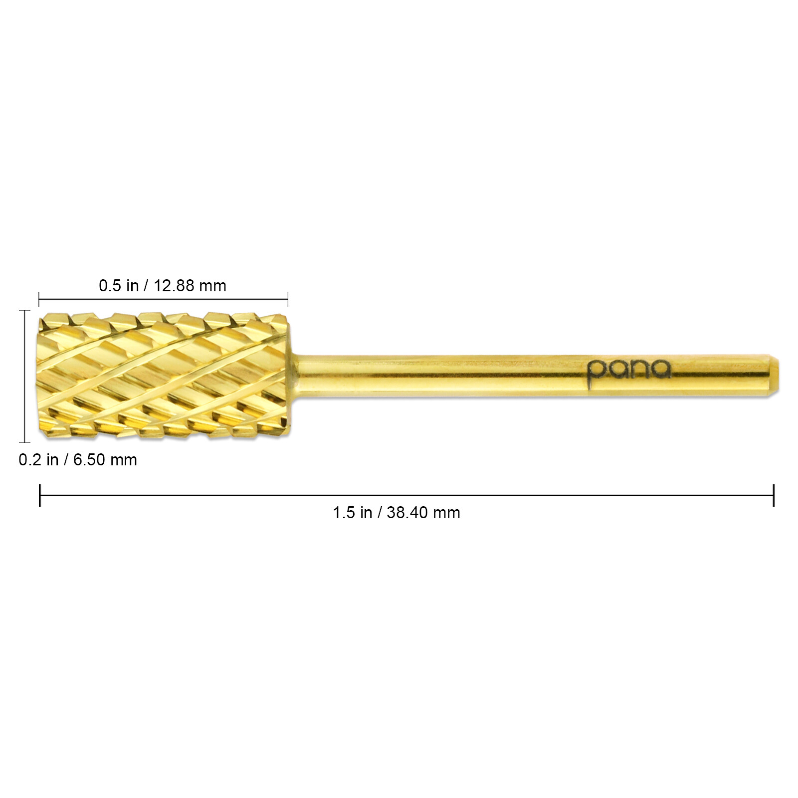 PANA Crystal Top Large/Small Barrel Nail Carbide Bit-Shank 3/32" - Gold/Silver