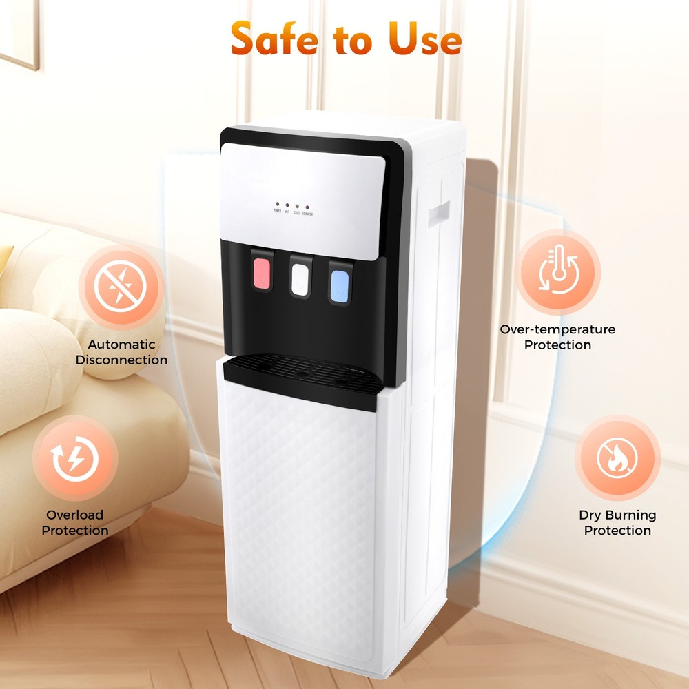 Bottom Loading Hot & Cold Water Dispenser 3 Taps Water Cooler Dispenser Standing