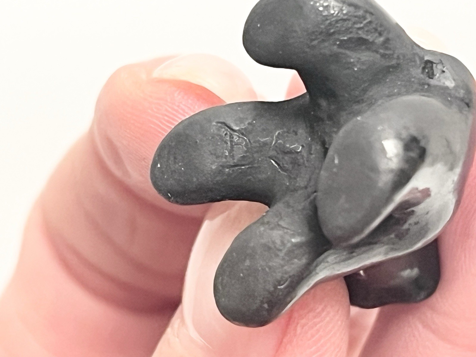 Santa Clara Black Pottery Bear Cub Miniature Dorothy Paul Gutierrez Signed 1.25”