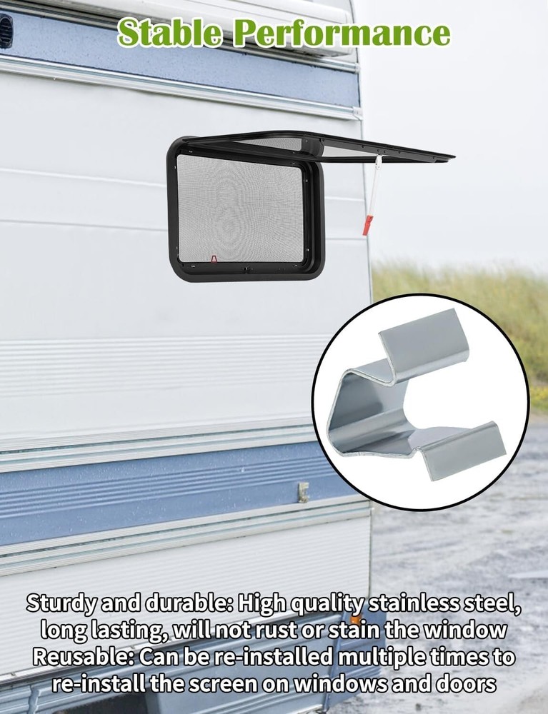 RV Window Screen Clips 10 Pack | Screen Installer Clips | Screen Retainers Clips