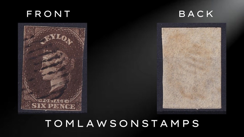 Ceylon Sg6b 6d Deep-Brown Used 2 Margin / Cat £1200