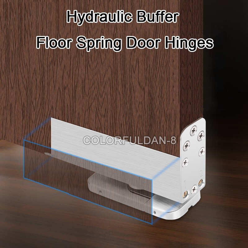 2Sets Heavy Pivot Hinges Wood Door Hydraulic Buffer Floor Spring Hinge Invisible