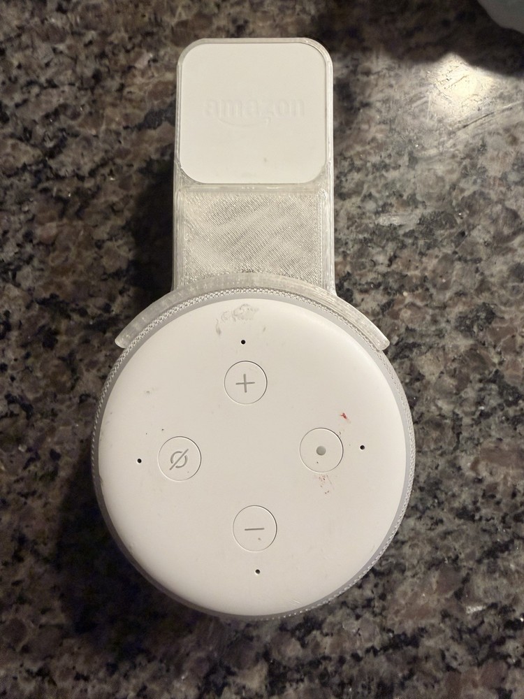 Amazon Echo Dot 3rd Generation Smart Speaker White With Wall Mount Holder