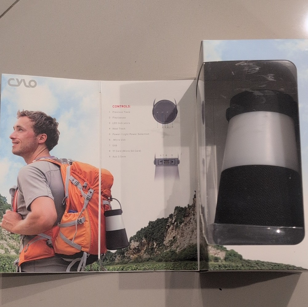 Cylo Bluetooth Speaker Weatherproof Rechargeable LED Lantern Black