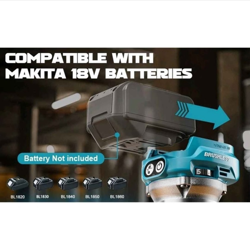 Cordless Router/Trimmer Battery Powered Blue Black Silver, Tool only