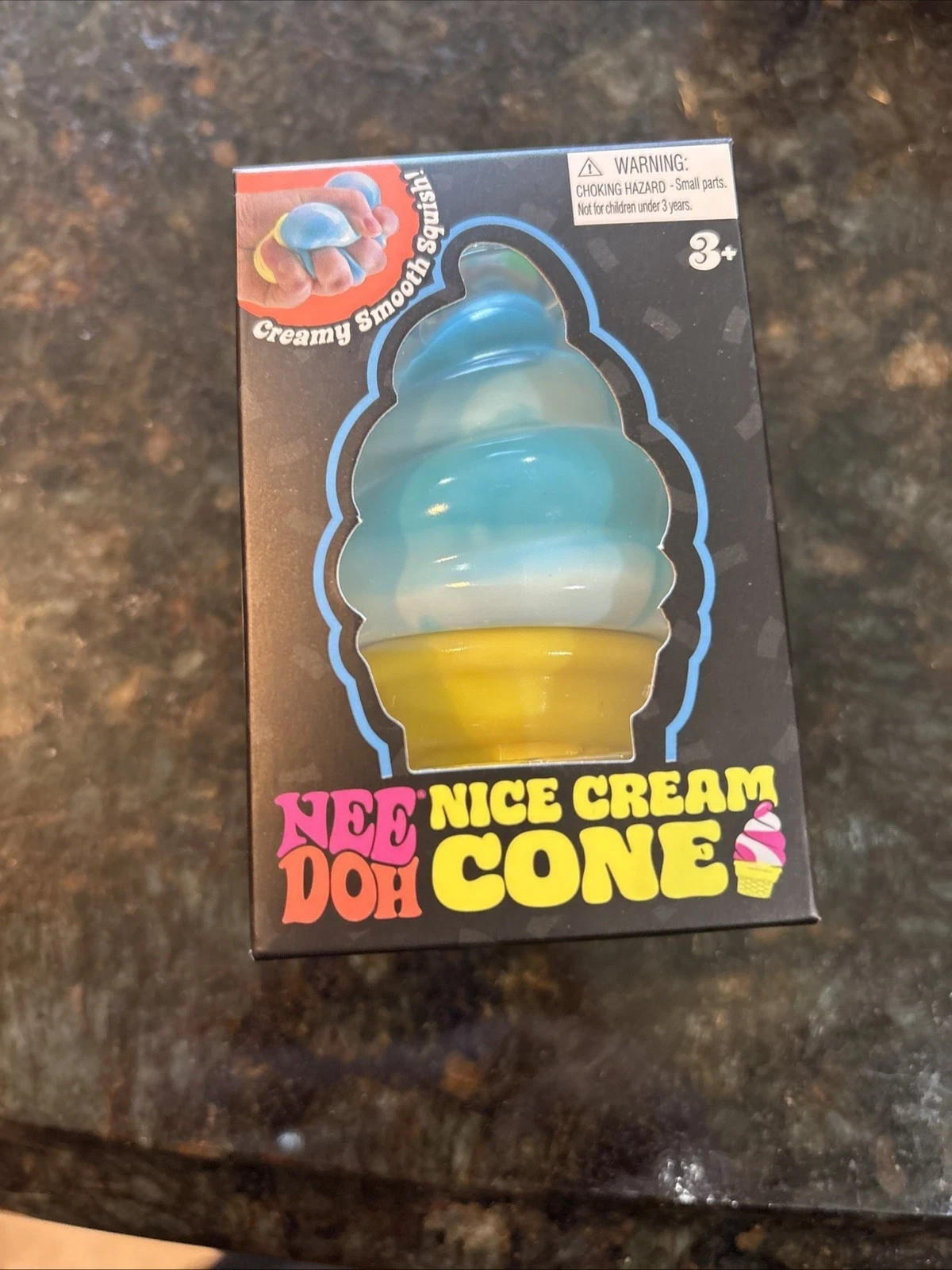 🍦 NeeDoh Nice Cream Cone Set of 3 Blue Orange Pink Ice Cream Squishy Nee Doh